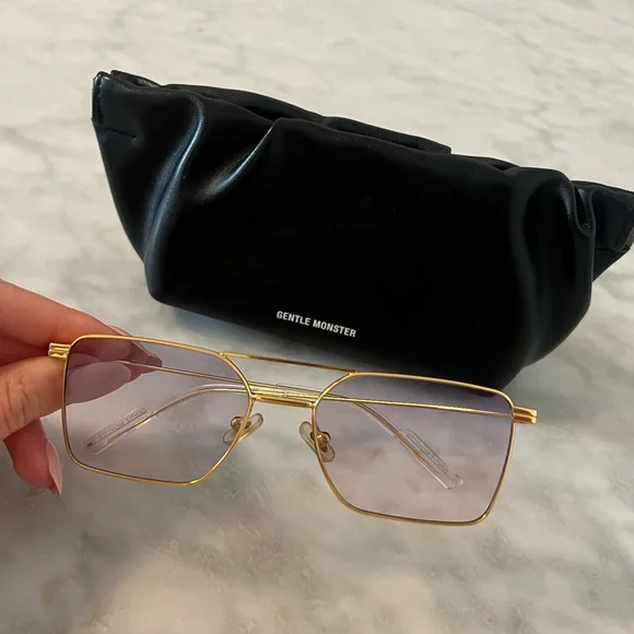 Gentle Monster Clear Gold Frame Glasses Unisex - Picture 2 of 10